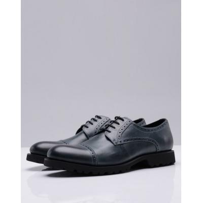 Blue leather business shoes