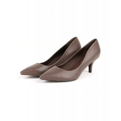 with sharp counter synchronous new brown soft leather pumps shoe