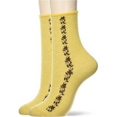 Lightweight and warm middle floral socks